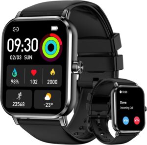 Smart Watch for Women, Bluetooth Answer/Make Calls, 1.83"HD Screen, 2 Bands