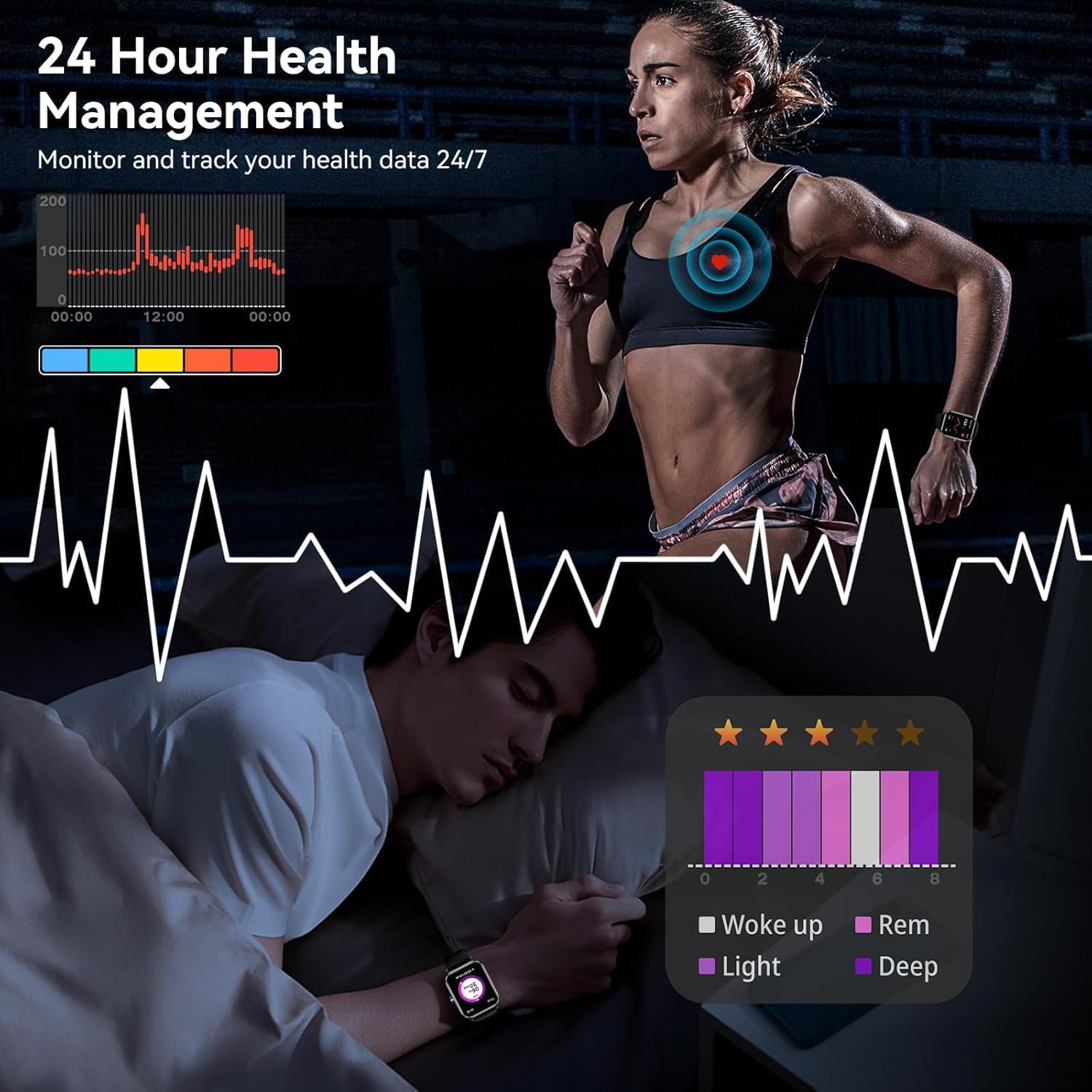 Smart Watch for Women, Bluetooth Answer/Make Calls, 1.83"HD Screen, 2 Bands - Image 6