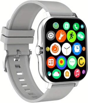 Smart Watch, 1.81" Upgraded Full Touchscreen Smart Watch for Android iPhones with Bluetooth Call, Sleep Tracker, Multiple Sports Fitness Tracker with Smart Watches for Women Men (Silver)