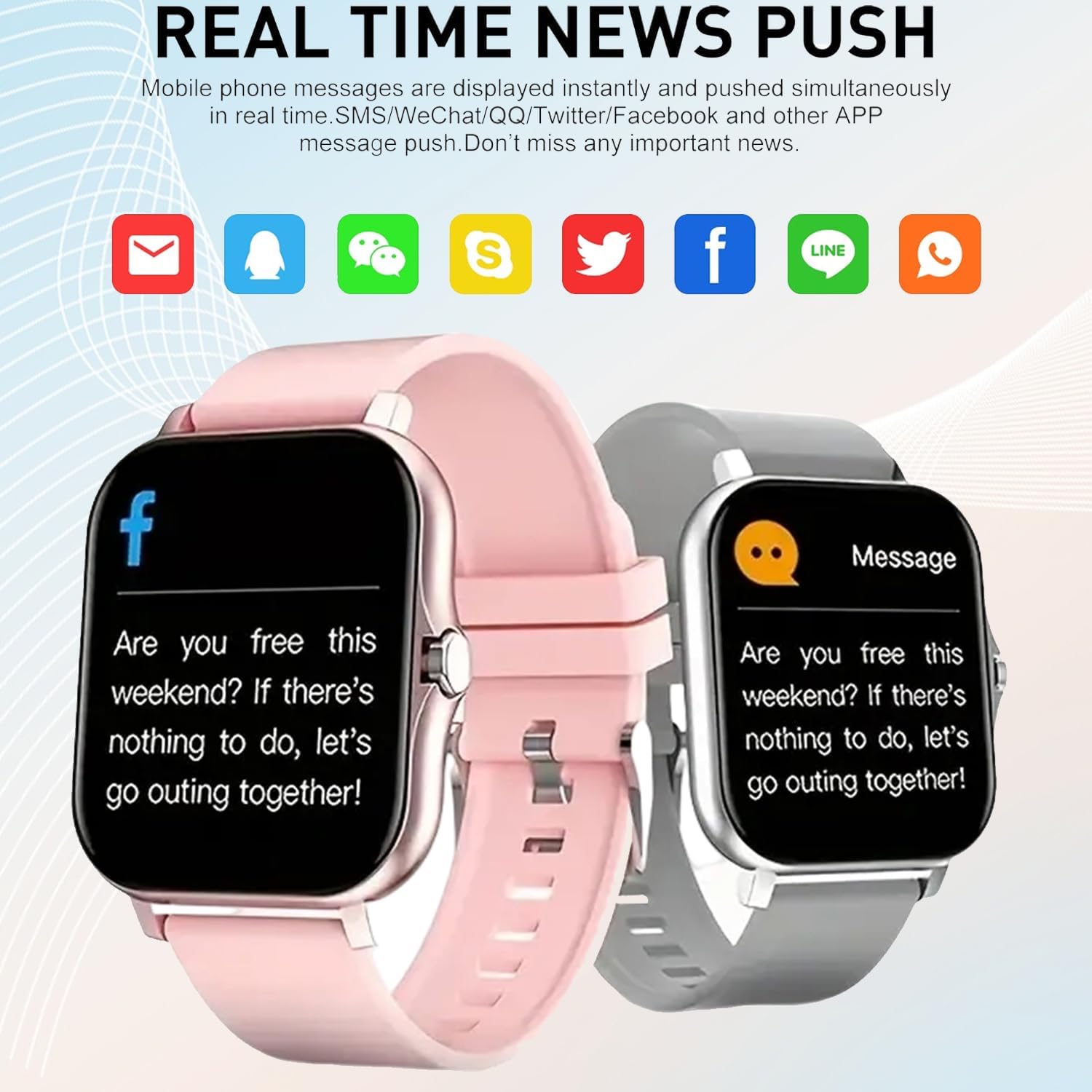 Smart Watch, 1.81" Upgraded Full Touchscreen Smart Watch for Android iPhones with Bluetooth Call, Sleep Tracker, Multiple Sports Fitness Tracker with Smart Watches for Women Men (Silver) - Image 2