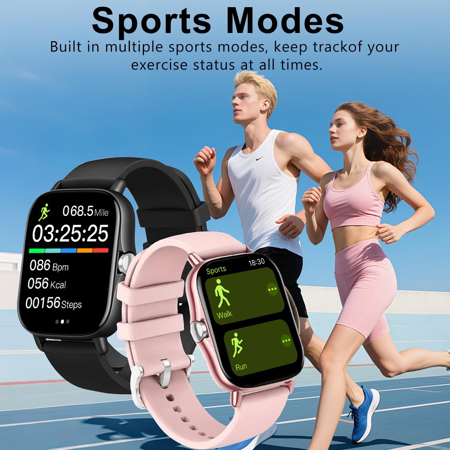 Smart Watch, 1.81" Upgraded Full Touchscreen Smart Watch for Android iPhones with Bluetooth Call, Sleep Tracker, Multiple Sports Fitness Tracker with Smart Watches for Women Men (Silver) - Image 6